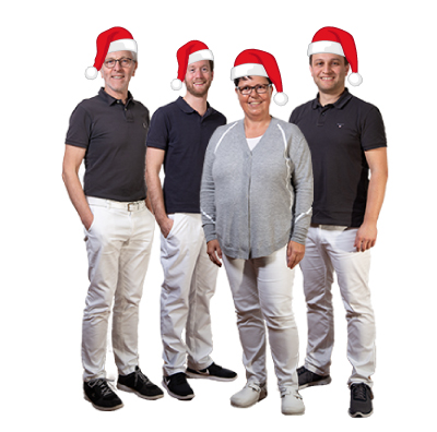 Ärzte mit Weihnachtsmütze